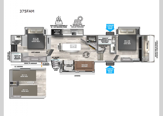 Floorplan - 2025 Salem Hemisphere 375FAM Fifth Wheel
