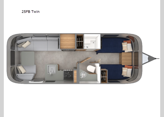 Floorplan - 2026 Trade Wind 25FB Twin Travel Trailer