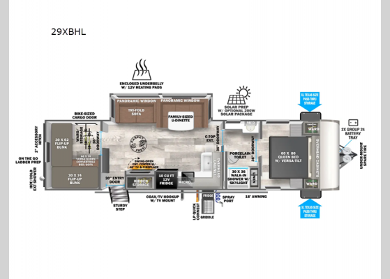 Floorplan - 2025 Salem Hemisphere Hyper-Lyte 29XBHL Travel Trailer