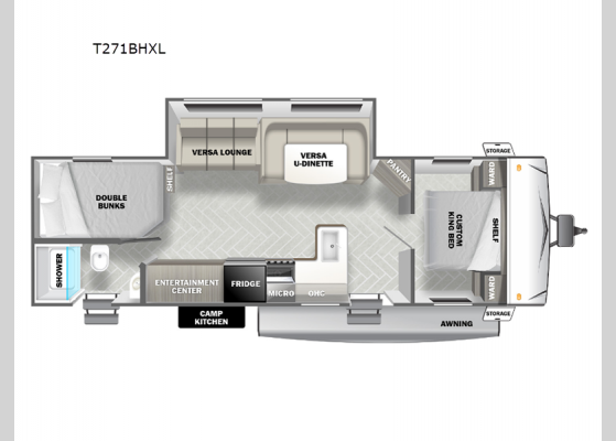 Floorplan - 2025 Salem Cruise Lite T271BHXL Travel Trailer