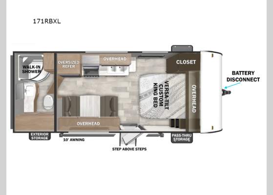 Floorplan - 2025 Salem Cruise Lite 171RBXL Travel Trailer