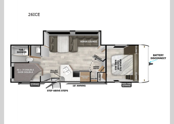 Floorplan - 2025 Salem Cruise Lite 26ICE Travel Trailer