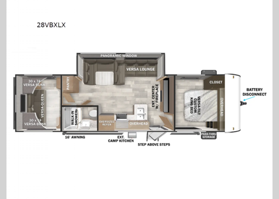 Floorplan - 2025 Salem Cruise Lite 28VBXLX Travel Trailer