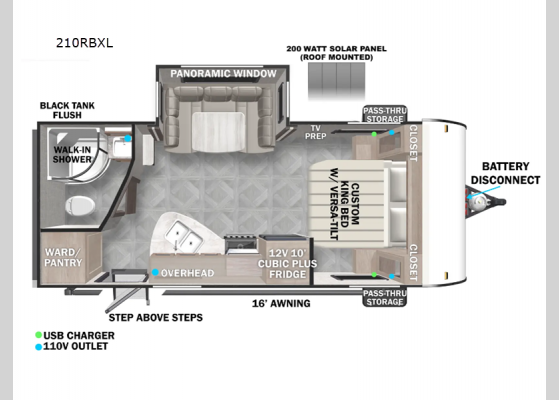 Floorplan - 2025 Salem Cruise Lite 210RBXL Travel Trailer