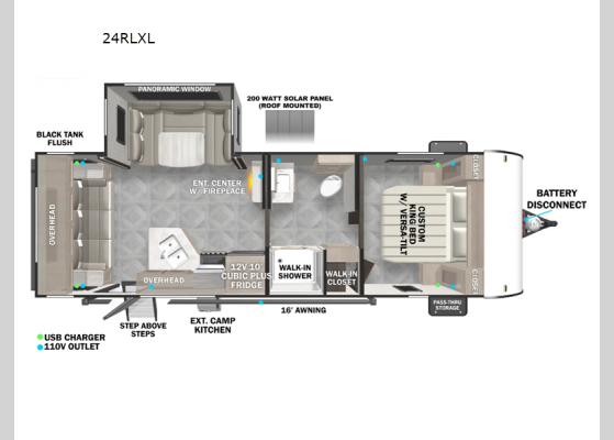 Floorplan - 2025 Salem Cruise Lite 24RLXL Travel Trailer