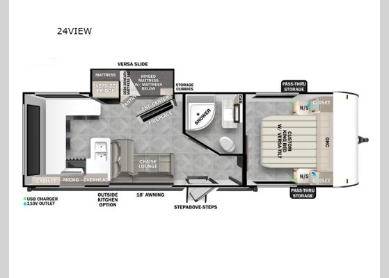 Floorplan - 2025 Salem Cruise Lite 24VIEW Travel Trailer