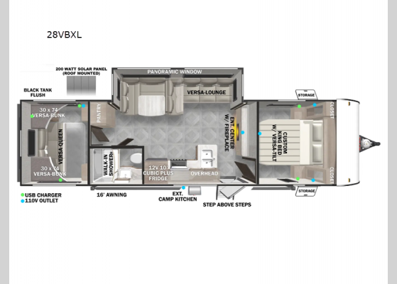 Floorplan - 2025 Salem Cruise Lite 28VBXL Travel Trailer