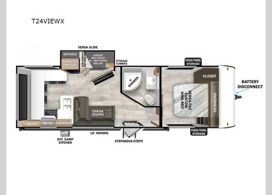 Floorplan - 2025 Salem Cruise Lite T24VIEWX Travel Trailer