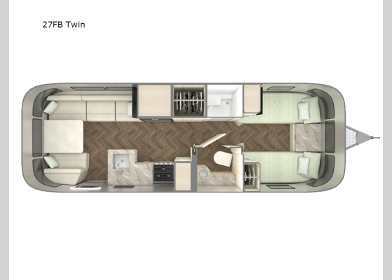 Floorplan - 2026 International 27FB Twin Travel Trailer