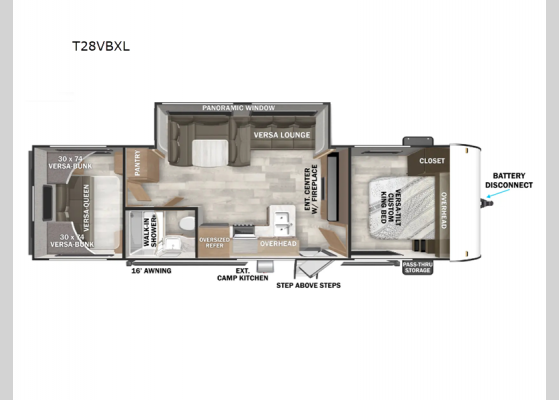 Floorplan - 2025 Salem Cruise Lite T28VBXL Travel Trailer