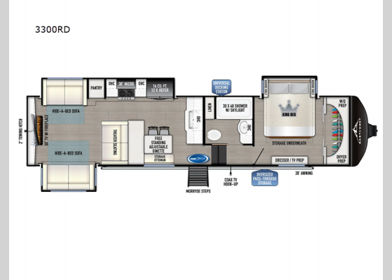 Floorplan - 2025 Blackthorn 3300RD Fifth Wheel