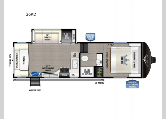 Floorplan - 2025 Blackthorn Half-Ton 26RD Fifth Wheel