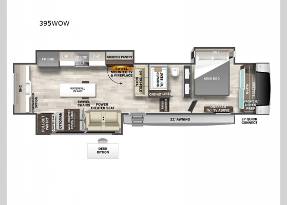 Floorplan - 2025 Cedar Creek 395WOW Fifth Wheel