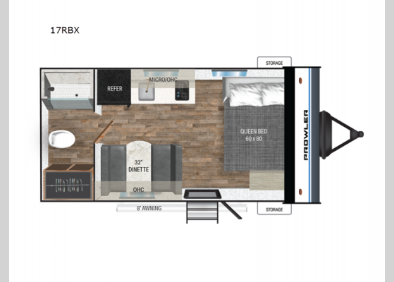 Floorplan - 2025 Prowler Lynx 17RBX Travel Trailer