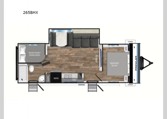 Floorplan - 2024 Prowler Lynx 265BHX Travel Trailer