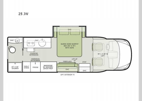 Floorplan - 2024 Wayfarer 25 JW Motor Home Class C - Diesel