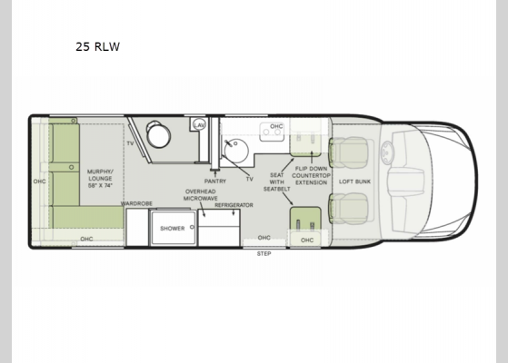 Floorplan - 2024 Wayfarer 25 RLW Motor Home Class C - Diesel
