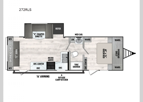 Floorplan - 2025 Viking 6K Series 272RLS Travel Trailer