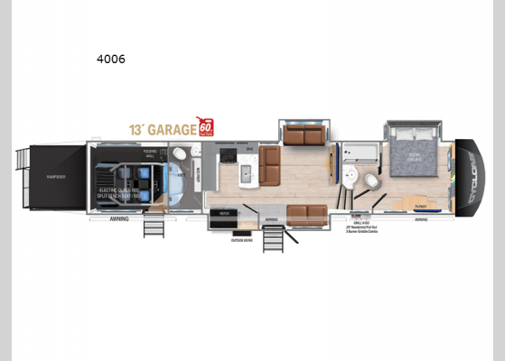 Floorplan - 2025 Cyclone 4006 Toy Hauler Fifth Wheel