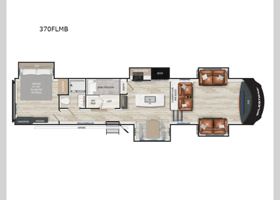 Floorplan - 2025 Milestone 370FLMB Fifth Wheel