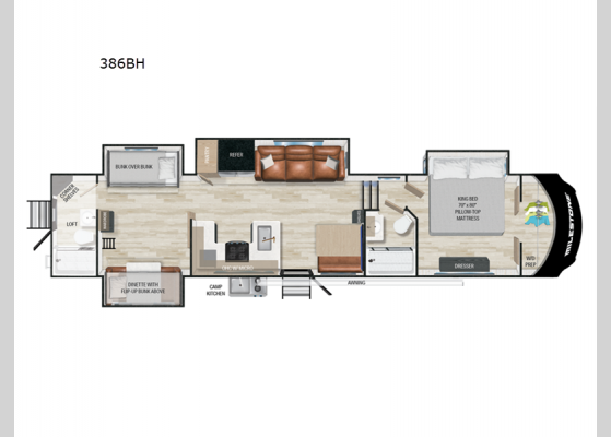 Floorplan - 2025 Milestone 386BH Fifth Wheel