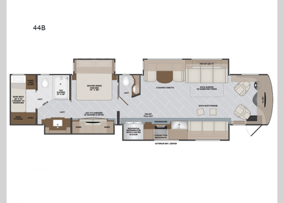 Floorplan - 2025 Armada 44B Motor Home Class A - Diesel