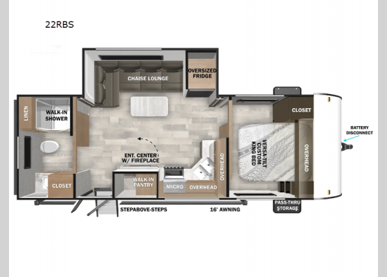 Floorplan - 2025 Salem 22RBS Travel Trailer