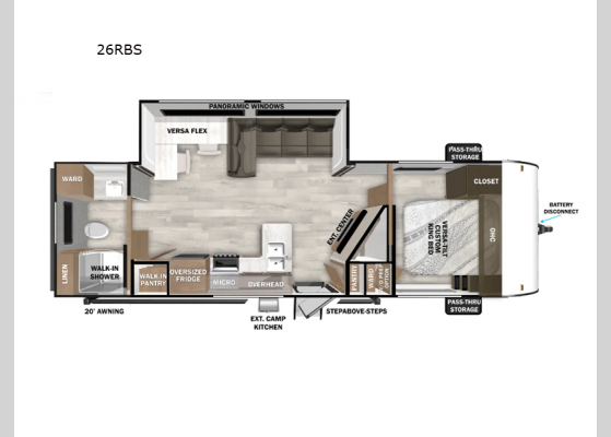 Floorplan - 2025 Salem 26RBS Travel Trailer