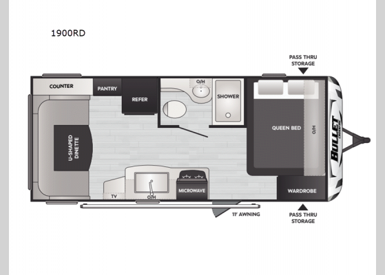 Floorplan - 2025 Bullet Classic 1900RD Travel Trailer