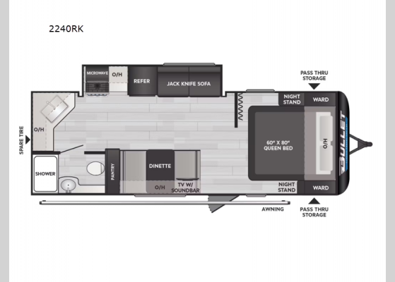 Floorplan - 2025 Bullet Classic 2240RK Travel Trailer