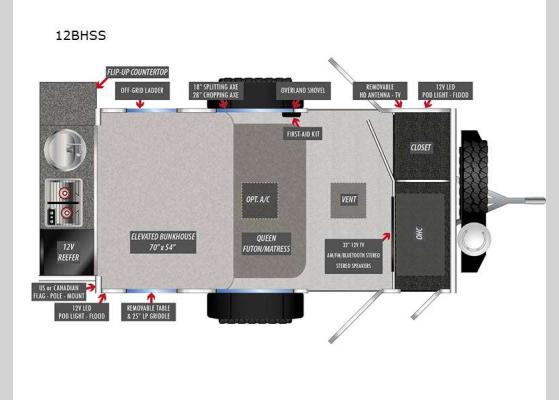 Floorplan - 2024 ROG 12BHSS Travel Trailer