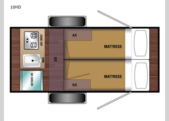 Floorplan - 2024 Bushwhacker 10HD Teardrop Trailer