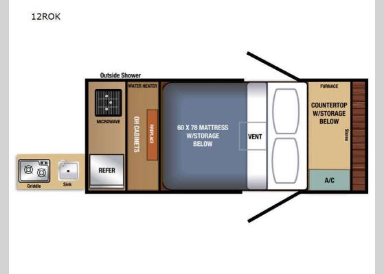 Floorplan - 2024 Bushwhacker 12ROK Teardrop Trailer