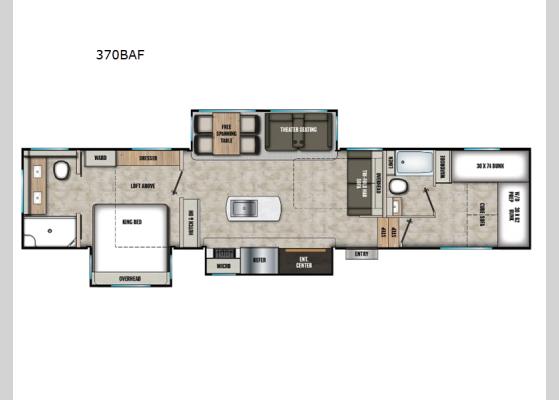 Floorplan - 2025 Phoenix 370BAF Fifth Wheel