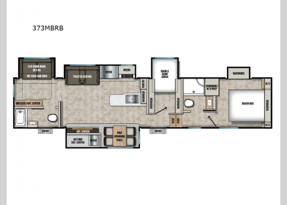 Floorplan - 2025 Phoenix 373MBRB Fifth Wheel