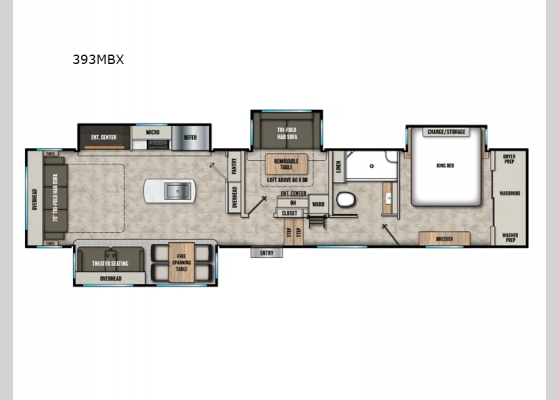 Floorplan - 2025 Phoenix 393MBX Fifth Wheel