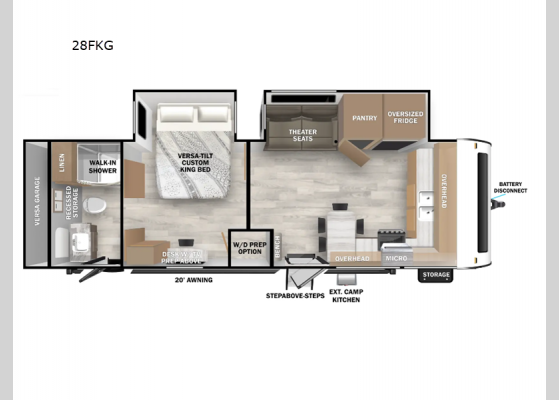 Floorplan - 2025 Salem 28FKG Travel Trailer