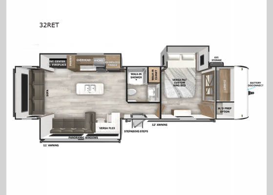 Floorplan - 2025 Salem 32RET Travel Trailer