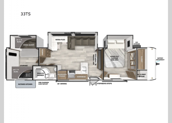 Floorplan - 2025 Salem 33TS Travel Trailer