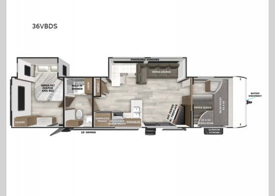 Floorplan - 2025 Salem 36VBDS Travel Trailer