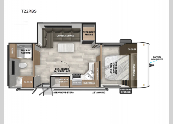 Floorplan - 2025 Salem T22RBS Travel Trailer