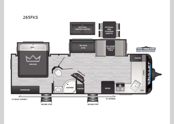 Floorplan - 2025 Bullet 265FKS Travel Trailer