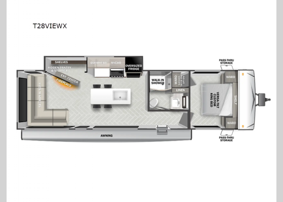 Floorplan - 2025 Salem T28VIEWX Travel Trailer