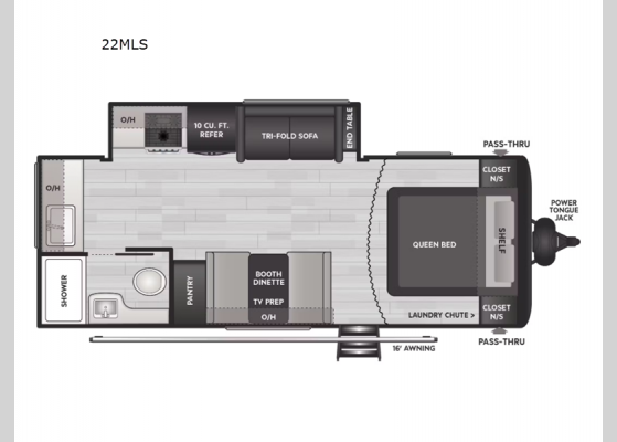 Floorplan - 2025 Hideout 22MLS Travel Trailer