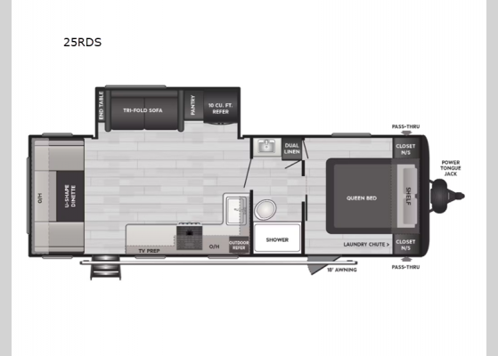 Floorplan - 2025 Hideout 25RDS Travel Trailer