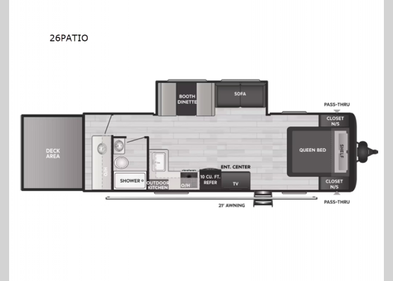 Floorplan - 2025 Hideout 26PATIO Travel Trailer