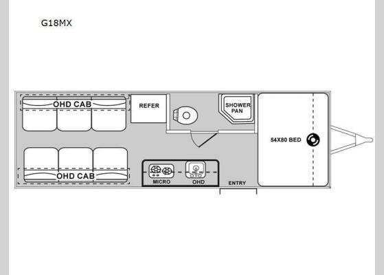 Floorplan - 2024 Genesis Supreme G18MX Toy Hauler Travel Trailer