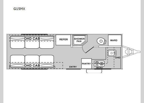 Floorplan - 2024 Genesis Supreme G15MX Toy Hauler Travel Trailer