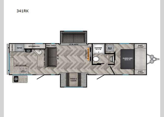 Floorplan - 2024 Longhorn 341RK Travel Trailer