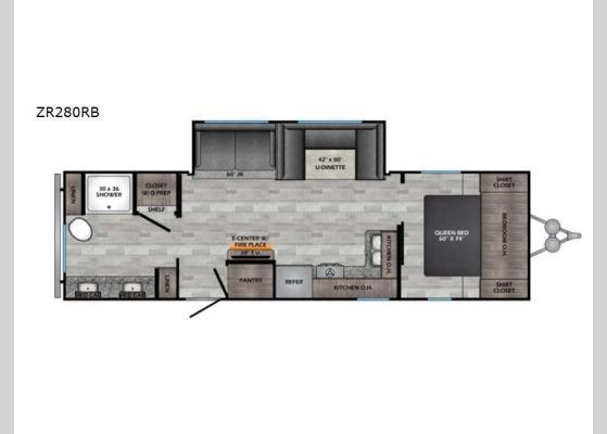 Floorplan - 2024 Zinger ZR280RB Travel Trailer